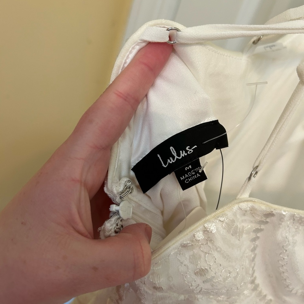 Lulus Darling Deco White Scalloped Sequin Backless Mini Dress- NWT - Picture 9 of 10